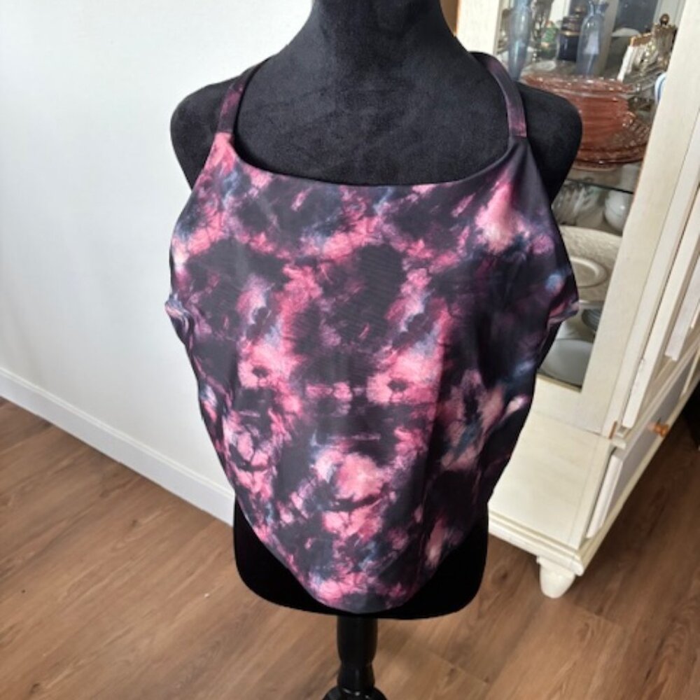 Old Navy Longline Powersoft Pink Tie Dyed Light Support Sports Bra NWOT 3X
